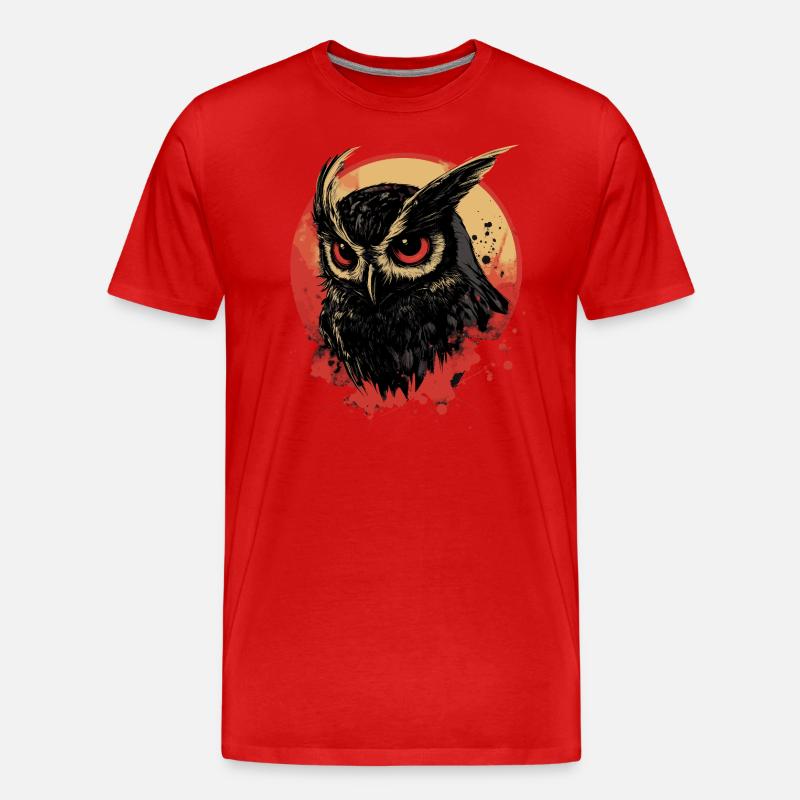 Eule - Männer Premium Bio T-Shirt - Rot