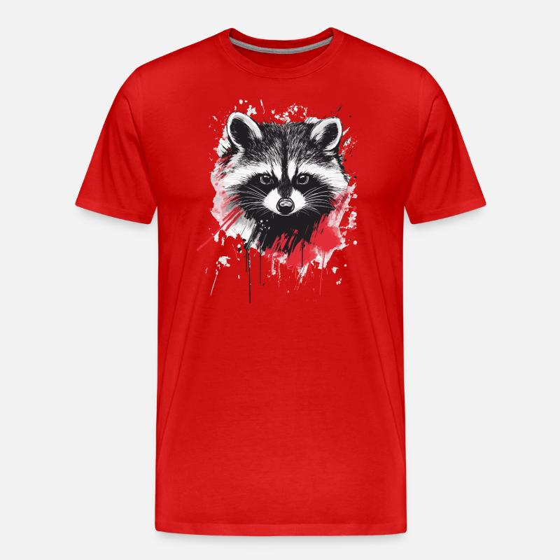 Waschbär - Männer Premium Bio T-Shirt - Rot