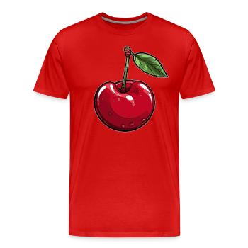 Red Cherry Cherry - Men's Premium Organic T-Shirt - red - Front - Damien (186cm)