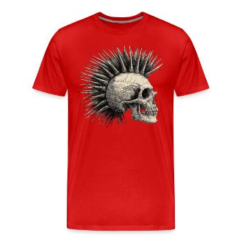 Horror Punk Zombie Mohawk - Männer Premium Bio T-Shirt - Rot - Vorne - Damien (186cm)