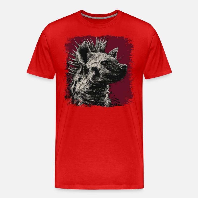 Punkrock Hyäne - Männer Premium Bio T-Shirt - Rot