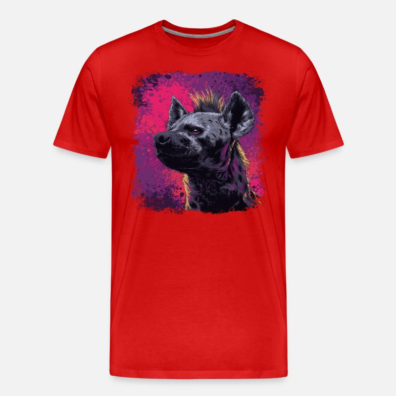 Punkrock Hyäne - Männer Premium Bio T-Shirt - Rot