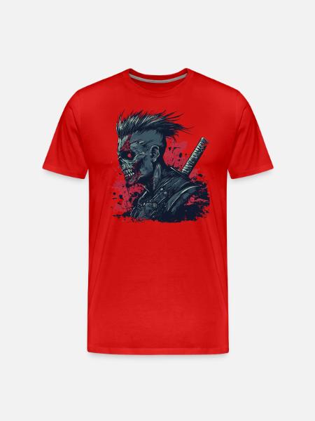 Zombie Ninja Punk - Men's Premium Organic T-Shirt - red