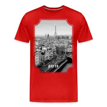 Paris - Männer Premium Bio T-Shirt - Rot - Vorne - Damien (186cm)
