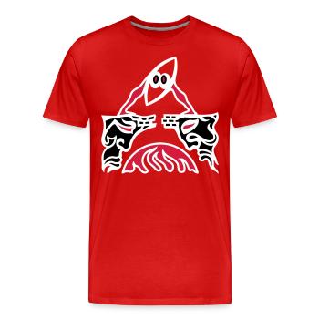 Le différend. Conflit sur un vieux pont. - T-shirt bio Premium Homme - rouge - Devant - Damien (186cm)