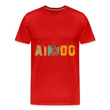 Aikido - Männer Premium Bio T-Shirt - Rot - Vorne - Damien (186cm)