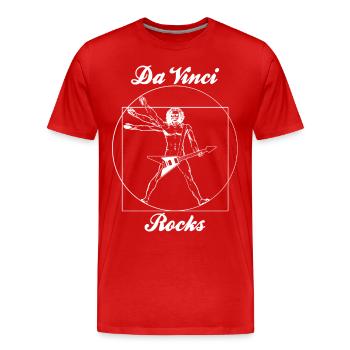 rock n roll leonard de vinci - Men's Premium Organic T-Shirt - red - Front - Damien (186cm)