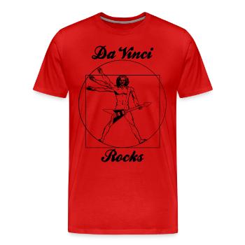 rock n roll leonard de vinci - Men's Premium Organic T-Shirt - red - Front - Damien (186cm)