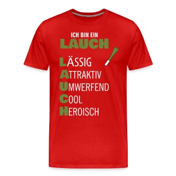 Lauch - Männer Premium Bio T-Shirt - Rot - Vorne - Damien (186cm)