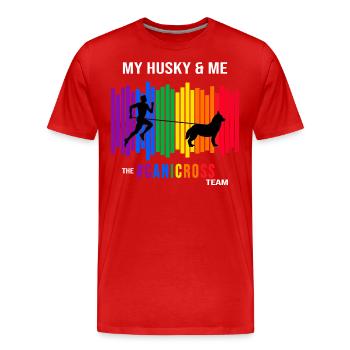 husky canicross dog sport zughund zughundesport - Männer Premium Bio T-Shirt - Rot - Vorne - Damien (186cm)