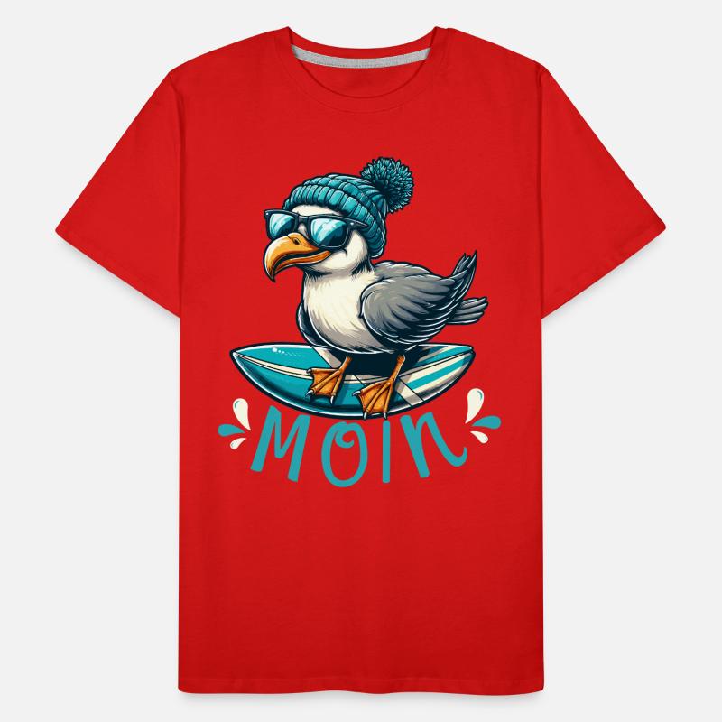 Hambourg Seagull Moin North Dialect Hamburger drôle T-shirt bio Premium Homme