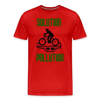 Solution Pollution Idée Cadeau Pour Les Ecolos - T-shirt bio Premium Homme - rouge - Devant - Damien (186cm)