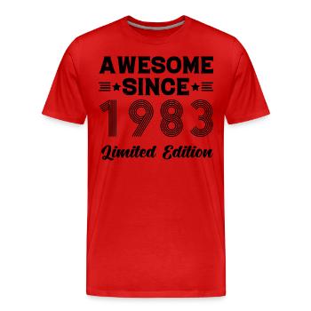 Awesome Since 1983 Limited Edition Birthday 40 - Männer Premium Bio T-Shirt - Rot - Vorne - Damien (186cm)