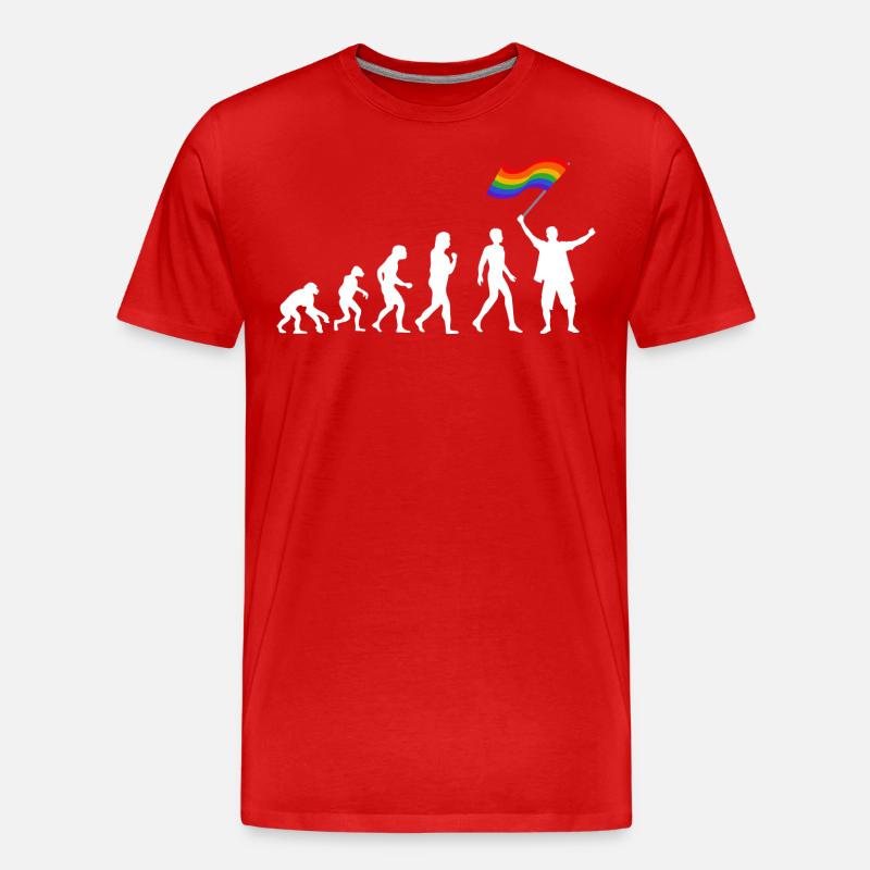 Evolution, Pride, LGBTQIA+ - T-shirt bio Premium Homme - rouge