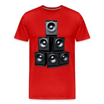 Basse Pyramide - T-shirt bio Premium Homme - rouge - Devant - Damien (186cm)