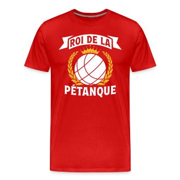 Roi De La Pétanque - T-shirt bio Premium Homme - rouge - Devant - Damien (186cm)