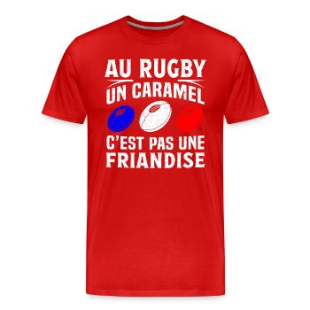 Joueur de rugby - T-shirt bio Premium Homme - rouge - Devant - Damien (186cm)