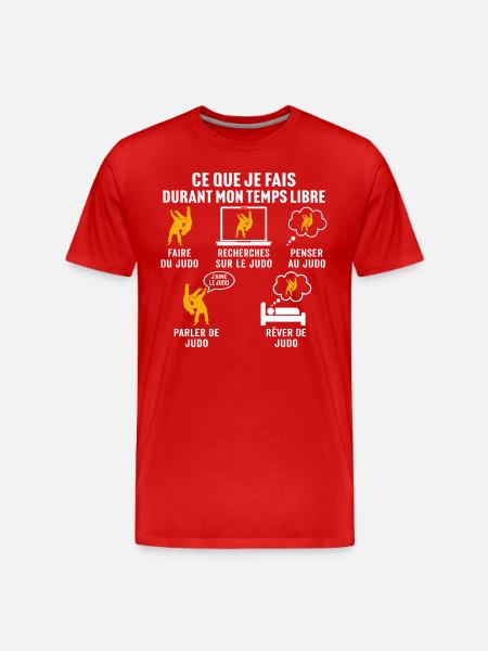 Faire du judo - T-shirt bio Premium Homme - rouge