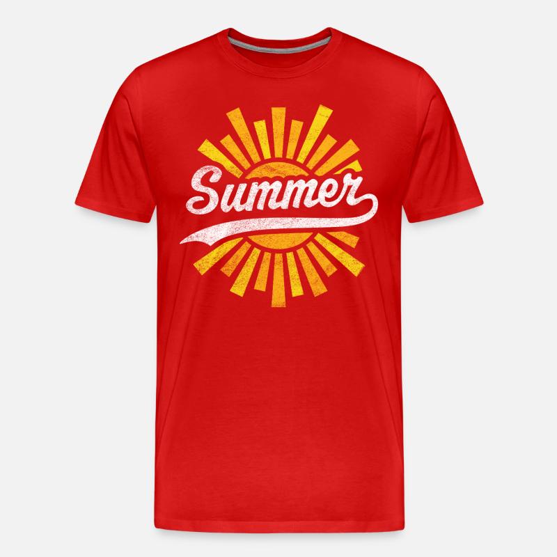 Sommersonne - Männer Premium Bio T-Shirt - Rot