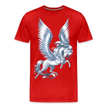 Pegasus flottant - T-shirt bio Premium Homme - rouge - Devant - Damien (186cm)