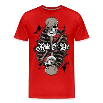 Ride Card - T-shirt bio Premium Homme - rouge - Devant - Damien (186cm)