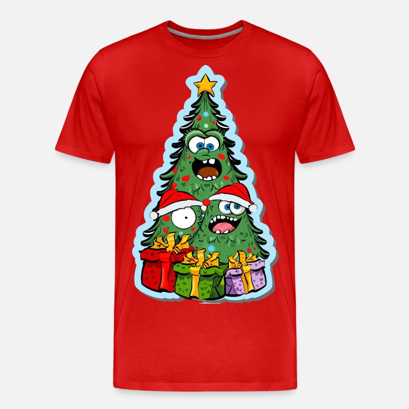 lustiger Weihnachtsbaum - Männer Premium Bio T-Shirt - Rot