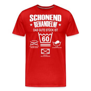 Cadeau d’anniversaire Gentle Treat 60e anniversaire - T-shirt bio Premium Homme - rouge - Devant - Damien (186cm)