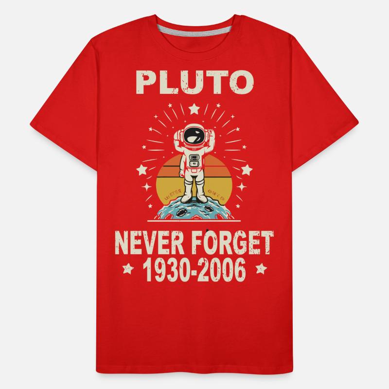Pluto Never Forget Retro Funny Nerdy Science Männer Premium Bio T-Shirt