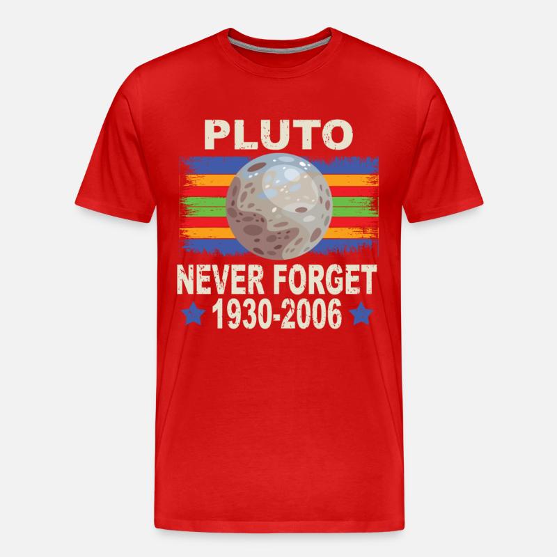 Pluto Never Forget Retro Funny Nerdy Science - Men's Premium Organic T-Shirt - red