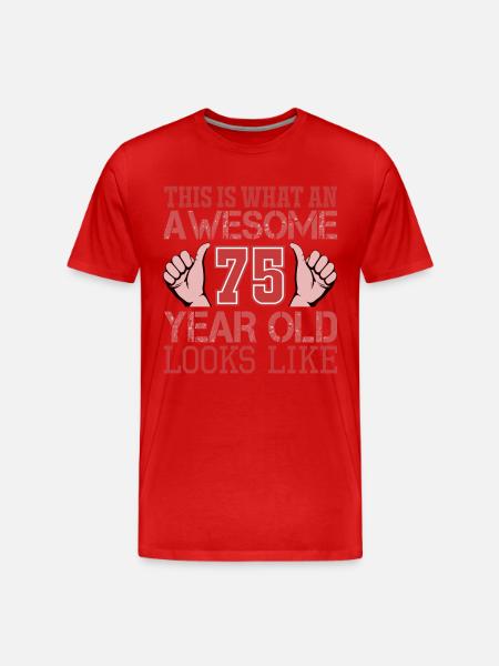 75 års fødselsdag 75 fødselsdag citater - Herre Premium T-shirt økologisk - rød