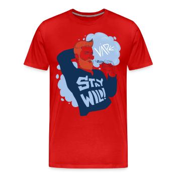 Vaperguy avec un style de vie sauvage - T-shirt bio Premium Homme - rouge - Devant - Damien (186cm)