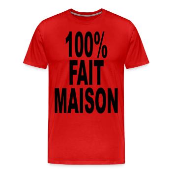 fait maison cent pour cent - T-shirt bio Premium Homme - rouge - Devant - Damien (186cm)
