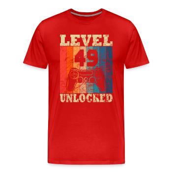 Joyeux anniversaire - 49e anniversaire pour les joueurs - T-shirt bio Premium Homme - rouge - Devant - Damien (186cm)