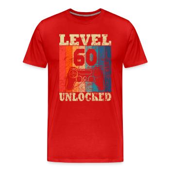 Happy Birthday - 60. Geburtstag für Gamer - Männer Premium Bio T-Shirt - Rot - Vorne - Damien (186cm)