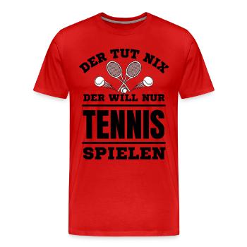 Tennis Tennisspieler Tennis spielen - Männer Premium Bio T-Shirt - Rot - Vorne - Damien (186cm)