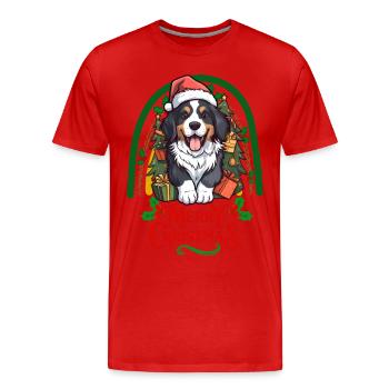 Berner Sennenhund Weihnachten - Männer Premium Bio T-Shirt - Rot - Vorne - Damien (186cm)