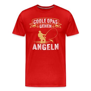 Coole Opas Gehen Angeln 23 - Männer Premium Bio T-Shirt - Rot - Vorne - Damien (186cm)