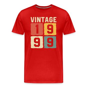 Vintage 1999 Geboren 1999 - Männer Premium Bio T-Shirt - Rot - Vorne - Damien (186cm)