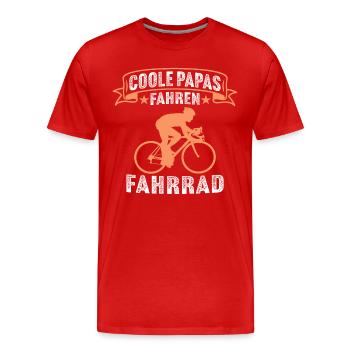 Coole papas fahren Fahrrad - Männer Premium Bio T-Shirt - Rot - Vorne - Damien (186cm)