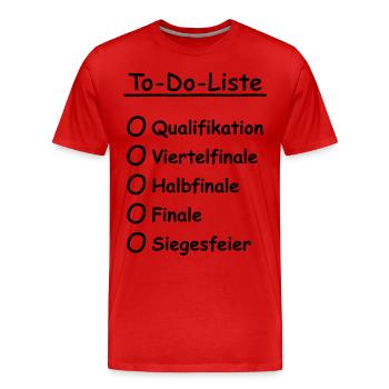 To-Do-Liste (Sport Turnier / Kurz) - Männer Premium Bio T-Shirt - Rot - Vorne - Damien (186cm)