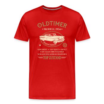 Oldtimer Baujahr 1954 - Männer Premium Bio T-Shirt - Rot - Vorne - Damien (186cm)