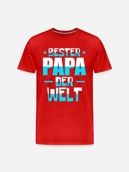 Bester Papa der Welt - Männer Premium Bio T-Shirt - Rot