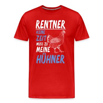 Rentner Hühner Huhn - Männer Premium Bio T-Shirt - Rot - Vorne - Damien (186cm)