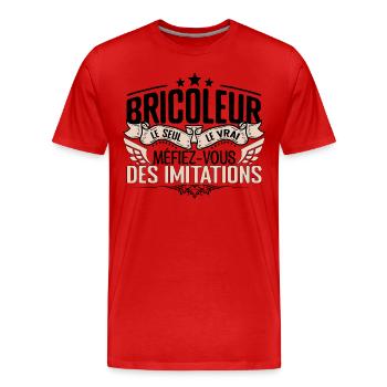 Bricoleur cadeau Bricoleur le vrai Bricoleur - T-shirt bio Premium Homme - rouge - Devant - Damien (186cm)