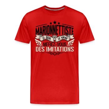 Marionnettiste cadeau Marionnettiste le vrai Mario - T-shirt bio Premium Homme - rouge - Devant - Damien (186cm)