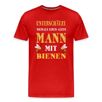 Imker Bienen Imkerei - Männer Premium Bio T-Shirt - Rot - Vorne - Damien (186cm)