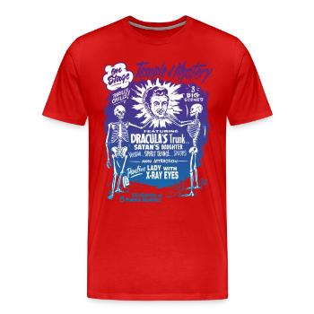 Vintage Halloween Spook Show Temple of Mystery - Männer Premium Bio T-Shirt - Rot - Vorne - Damien (186cm)