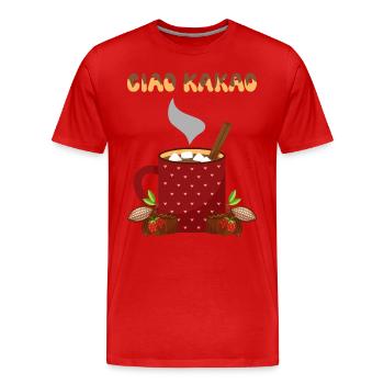 Heiße Schokolade Ciao Kakao - Männer Premium Bio T-Shirt - Rot - Vorne - Damien (186cm)