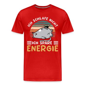 Ich Schlafe Nicht Ich Spare Energie - Männer Premium Bio T-Shirt - Rot - Vorne - Damien (186cm)
