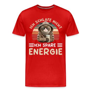Ich Schlafe Nicht Ich Spare Energie - Männer Premium Bio T-Shirt - Rot - Vorne - Damien (186cm)